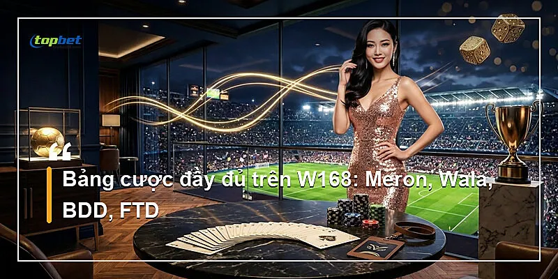 Đá Gà W168 Topbet – Đá Gà Cựa Dao Philippines 2 Bảng cược đầy đủ trên W168: Meron, Wala, BDD, FTD