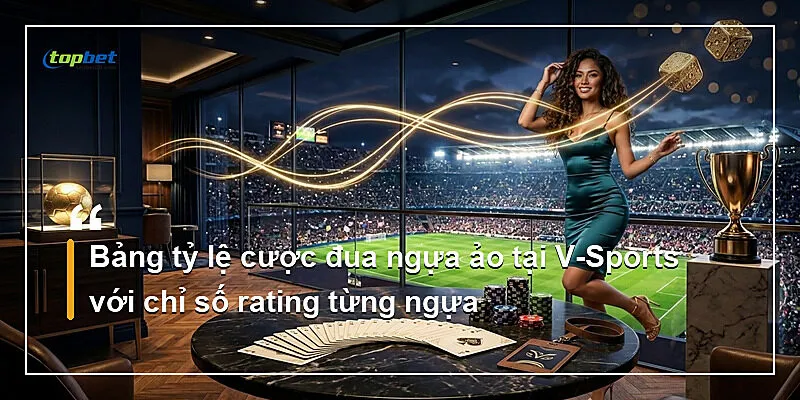Sảnh V-Sports Topbet – Thể Thao Ảo 24/7 2 Bảng tỷ lệ cược đua ngựa ảo tại V-Sports với chỉ số rating từng ngựa